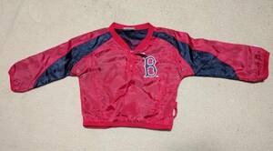 ☆服野球「MLBボストンレッドソックス子供用長袖シャツ」80㎝