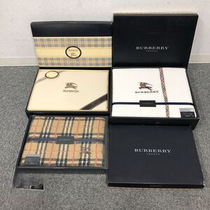 ★E08506【未使用保管品】BURBERRY バーバリー/Burberrys バーバリーズ/バスタオル/タオルシーツ 等/綿100%/ノバチェック/計3点セット す