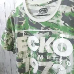 ecko unlted US古着 迷彩 ビッグプリント Tシャツ M グリーン系