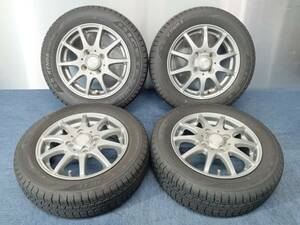 ★8-8.5分山★22年製★ KENDA KR36 ICETEC NEO 155/65R13　社外ホイール 13×4J +42 4H-100 4本セット スタッドレス 軽自動車等　G265