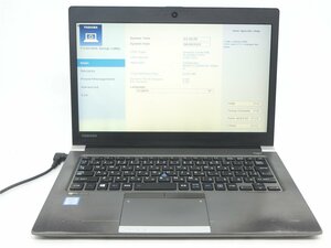 中古ノートパソコンノートPC　TOSHIBA　R63/A　Core i5　6300U/8GB/SSD128GB　　BIOSまで表示　　 ジャンク品　送料無料　