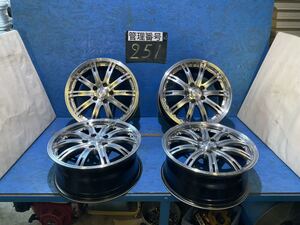 〈251〉ホイール4本セット　MANARAY SPORT 17インチ7J オフセット+55 PCD5H114.3 ハブ73mm ノア、ヴォクシー、ステップワゴン　など