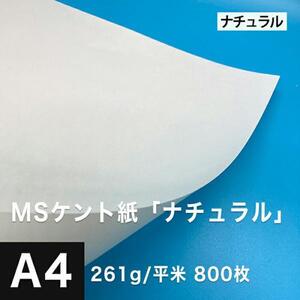 ケント紙 a4 MSケント紙 ナチュラル 261g/平米 A4サイズ：800枚 画用紙 白 ラッピング 包装紙 DIY 工作用紙 アート作品 手芸 印刷紙