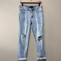 c2257　GAP♡ギャップ　ボーイフレンドデニム　ロールアップ　ダメージ