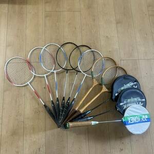 バドミントンラケット 11本 セット まとめ バトミントン ラケット YONEX ヨネックス Promark カバー付き レトロ アンティーク スポーツ 