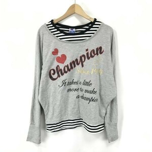 Champion/チャンピオン★フェイクレイヤード/長袖Tシャツ【女の子160/グレー】◆BG367