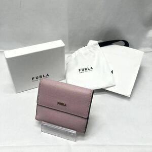 FURLA フルラ 三つ折り財布 ピンク 箱有 保存袋有 キズ汚れ有 角スレ有 財布 中古 YS 4B7Y