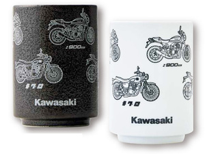 カワサキ純正/2023秋冬 美濃焼湯呑み (白黒2個組/300ml)｜Kawasaki