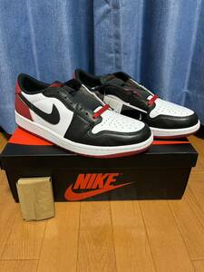 【国内正規品】 NIKE AIR JORDAN 1 RETRO LOW OG black toe 28cm US10 ナイキ ジョーダン ブラック ホワイト レッド