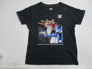 BD856【UNIQLO・ユニクロ パト・ルパン　レンジャー】プリント　半袖　Tシャツ　男児　黒　110