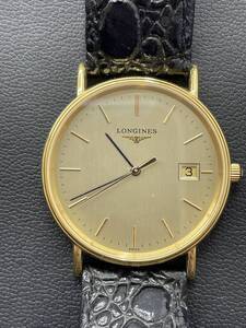 ☆2433 LONGINES/ロンジン 腕時計 プレザンス L4.720.2 社名刻印有り シャンパン クオーツ ユニセックス 箱付き現状不動 竜頭操作〇