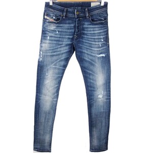 ■DIESEL ディーゼル / SLEENKER SLIM-SKINNY 0843Q / イタリア製 / メンズ ダメージ加工 ストレッチ スリムスキニー デニムパンツ W29 L30