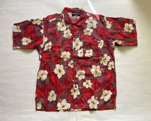 90s.patagonia アロハシャツ Mサイズ 赤 パタロハ 花柄 SP98 ビンテージ vintage 1998 香港製 ボタニカル 総柄 