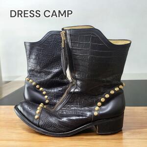 DRESS CAMP ブーツ クロコデザイン スタッズ ブラック