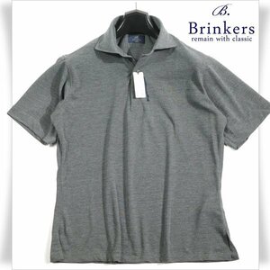 新品1円～★定価1.2万 Brinkers ブリンカーズ メンズ 春夏 鹿の子 半袖 カッタウェイ カノコ ポロシャツ M グレー 百貨店取扱◆6185◆