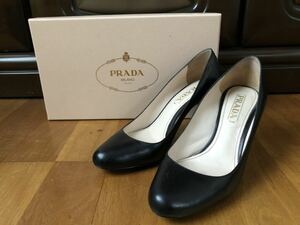 ☆プラダ PRADA プレーンパンプス ブラック☆37.5 24cm