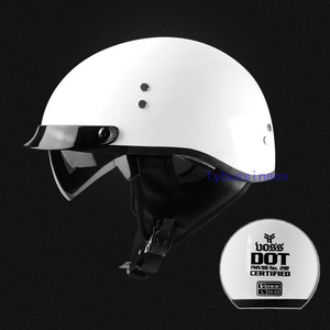 大人気オートバイハーフヘルメットバイクヘルメット 内蔵サングラス半キャップ ヘルメットM-XXLサイズ選択可能11色ホワイト