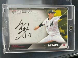 佐々木朗希　BBM 直筆サインカード 2021 チームリミ　auto roki sasaki epoch topps 千葉ロッテマリーンズ　サイン