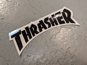 NEW THRASHER スラッシャー マガジン ステッカー スケートボード ブラック (まとめ買いOK)