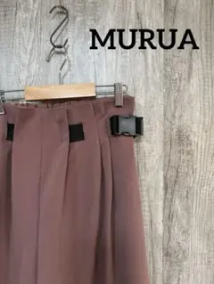 MURUA ムルーア ウエストギャザー ワイドパンツ ピンク M ロング