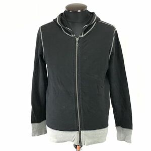 ギャップ/GAP★ジップアップ/スウェットパーカー【メンズS/黒×グレー/black×gray】Jaket/Parker◆BH558