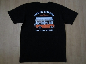 USA製 本店限定 LANGLITZ LEATHERS本社 工場TシャツXLラングリッツレザー ポートランド ピックアップトラック バイク ハーレーダビッドソン