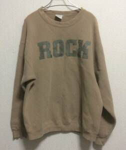 胸ロゴ刺繍◎USA製【Hard Rock survlval ハードロック】★スウェットトレーナー メンズL★USA古着 ミリタリー