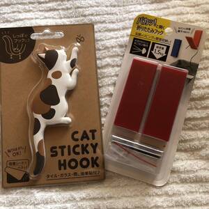 新品　未開封　三毛猫　フック　2種