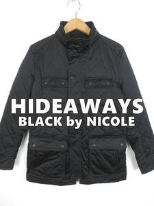 ハイダウェイ ブラック バイ ニコル ★ スタンドカラー キルティングジャケット ★ HIDEAWAYS BLACK by NICOLE ビジネスにも