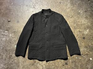 COMME des GARCONS HOMME コム デ ギャルソン オム AD1998 90s ウール ストライプ 5B バンドカラー ジャケット Wool Stripe 5B Jacket L