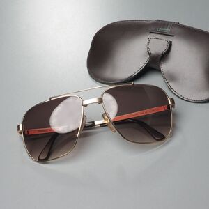 MH0628◎Vintage オーストリア製 DUNHILL ダンヒル 6036 ティアドロップ ダブルブリッジ サングラス グラデーションレンズ ケース付き