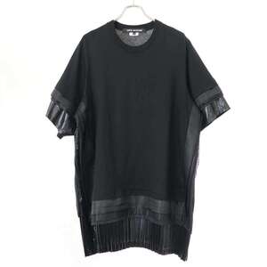 JUNYA WATANABE ジュンヤワタナベ 23AW パネルデザインプリーツオーバーサイズTシャツ JL-B004 ブラック S ITIBSI7PASSG