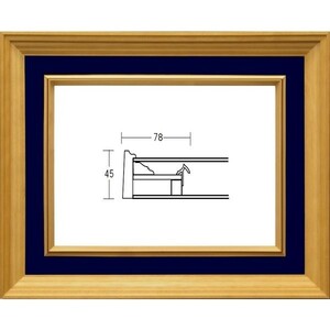 額縁　油絵/油彩額縁 木製フレーム 3017 ガラス付 サイズ F3号 紺 ネイビー