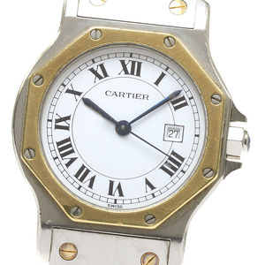 カルティエ CARTIER サントスオクタゴンLM YGベゼル デイト 自動巻き メンズ _810130