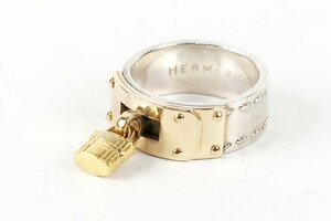 【美品】HERMES エルメス シルバー ケリー リング 指輪 925 ブランドアクセサリー 51 11号 小物 雑貨【QE57】