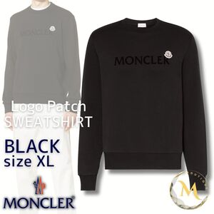 XLサイズ【新品未使用タグ付き】MONCLER レタリングロゴ スウェット　ブラック色 黒色　Black　トレーナー 本物保証　◆定価９.8万円◆