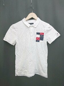 ◇ ◎ TOMMY HILFIGER トミーヒルフィガー キッズ 子供服 ロゴ 半袖 ポロシャツ サイズ152 ホワイト系 メンズ P