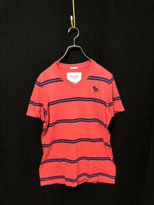 ◆Abercrombie&Fitch アバクロンビー&フィッチ 半袖Tシャツ M　Vネック　胸ロゴ