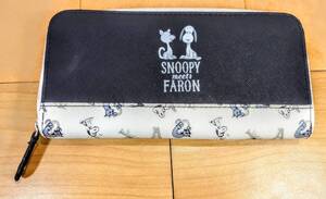 [長財布]ピーナッツ/ファーロンSNOOPY　meets　FARON　紺色ウォレット　コラボ品