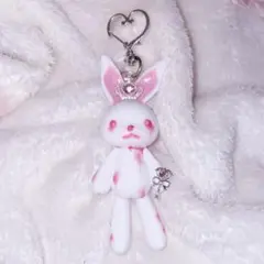 病みかわうさぎのぬいぐるみチャーム♡ハンドメイド♡地雷系♡サブカル♡ゆめかわ♡