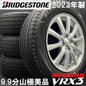 23年製9.9分山極美品★ブリヂストン VRX3 195/65R16&社外ホイール 4本 241120-S2 ライズ ロッキー/16インチスタッドレス*ガソリン車用4H100