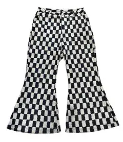 y2k check flare pants フレアパンツ　ブーツカット　モード