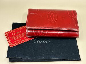 CARTIER　カルティエ　ハッピーバースデー　L字ファスナー　二つ折り財布 　ボルドー　ギャラあり