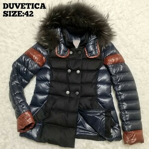 定価15万◆DUVETICA◆CALINITIDE 3WAY ウール切替 ダウンジャケット 42/レディース デュベティカ ダウンコート リアルファー ZIGNONE XL