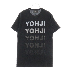 Yohji Yamamoto ヨウジヤマモト 11SS ロゴプリント クルーネック 半袖Tシャツ カットソー ブラック HO-T86-794