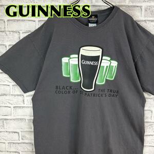 Guinness ギネスビール 企業 酒 ロゴ グラス Tシャツ 半袖 輸入品 春服 夏服 海外古着 会社 企業 ゆったり 酒造 炭酸飲料