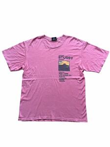 ●●STUSSY ステューシー ワールドツアー T M スモーキーピンク●●