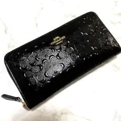 コーチ　COACH 長財布　ブラック　シグネチャー