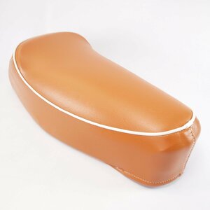 特価 Single Seat for Vespa 50-125 brown with white welt ベスパ シングル スポーツシート 50S 100 ET3 ビンテージ スモール 茶色