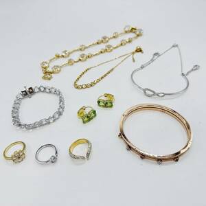 SWAROVSKI スワロフスキー アクセサリー9点セット まとめ出品 リング ブレスレット バングル イヤリング レディース ブランド 1円出品 8628